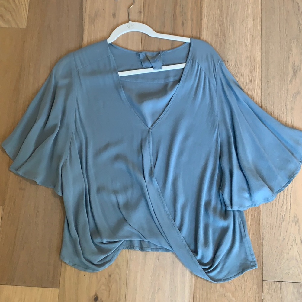 Blue Life waterfall blouse